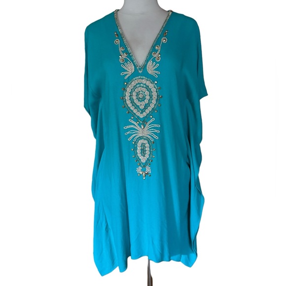 Lilly Pulitzer Chai Teal Caftan Dress‎
